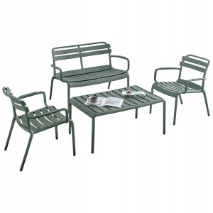 ΣΕΤ ΣΑΛΟΝΙ ΕΞΩΤΕΡΙΚΟΥ ΧΩΡΟΥ 4ΤΜΧ KORVER ΠΟΛΥΠΡΟΠΥΛΕΝΙΟ DARK OLIVE GREEN