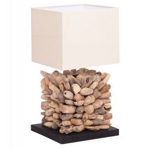 ΕΠΙΤΡΑΠΕΖΙΟ ΦΩΤΙΣΤΙΚΟ ΣΧΗΜΑ ΚΥΒΟΥ TWIGGY DRIFTWOOD & ΛΕΥΚΟ ΚΑΠΕΛΟ 24x24x46Υεκ