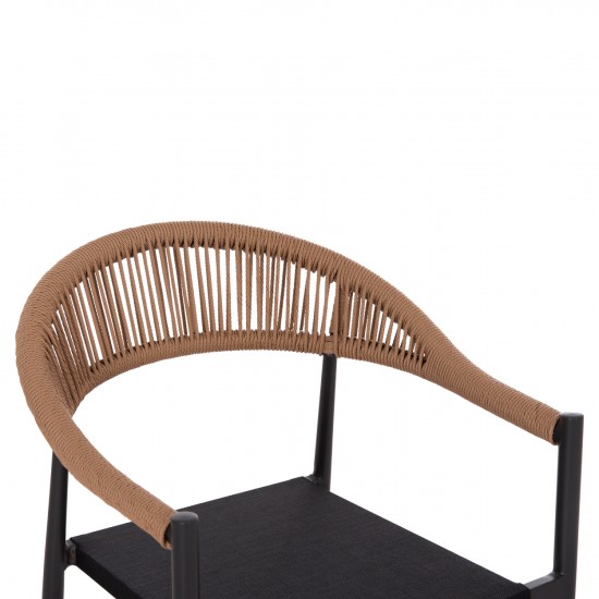 ΠΟΛΥΘΡΟΝΑ BERG ΑΛΟΥΜΙΝΙΟ & TEXTILENE ΣΚΟΥΡΟ ΓΚΡΙ--P.E.TWISTED RATTAN 55x56x79Υεκ