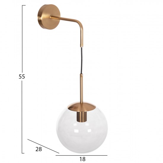 ΑΠΛΙΚΑ ΤΟΙΧΟΥ GYDA ΜΕΤΑΛΛΟ ΣΕ ΧΡΥΣΟ-ΓΥΑΛΙ 18x28x55Υεκ.