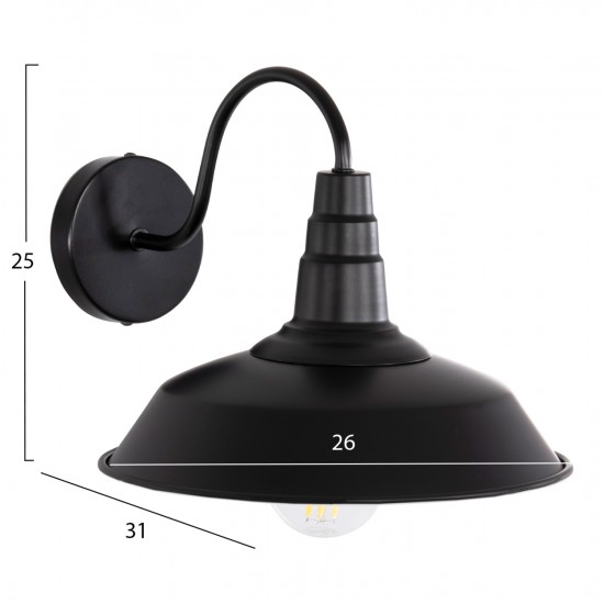 ΑΠΛΙΚΑ ΤΟΙΧΟΥ DONO ΜΕΤΑΛΛΟ ΣΕ ΜΑΥΡΟ 26x31x25Υεκ.