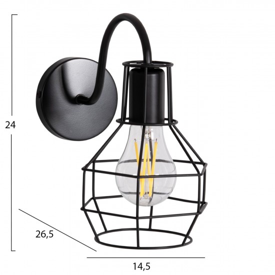 ΑΠΛΙΚΑ ΤΟΙΧΟΥ MILID2 ΜΕΤΑΛΛΟ ΣΕ ΜΑΥΡΟ 14,5x26,5x24Υεκ.