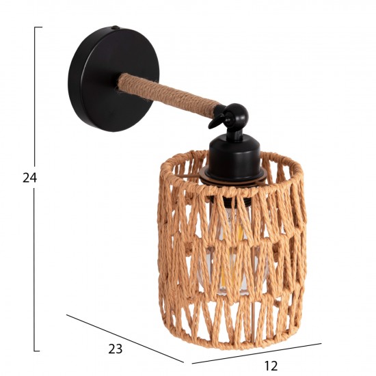 ΑΠΛΙΚΑ ΤΟΙΧΟΥ STOLT2 ΜΕΤΑΛΛΙΚΗ ΒΑΣΗ-ΣΧΟΙΝΙ- [Ε27] 12x23x24Υεκ.