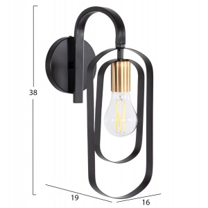 ΑΠΛΙΚΑ ΤΟΙΧΟΥ BIUT ΜΕΤΑΛΛΟ ΣΕ ΜΑΥΡΟ-ΧΡΥΣΟ ΝΤΟΥΙ 16x19x38Υεκ.