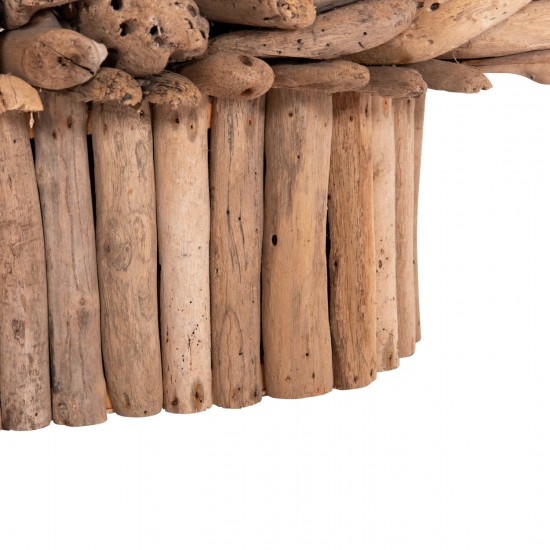 ΤΡΑΠΕΖΙ ΣΑΛΟΝΙΟΥ ΟΒΑΛ SPARROW DRIFTWOOD--ΓΥΑΛΙ 106x55,5x50,5Υεκ.