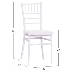 ΚΑΡΕΚΛΑ CATERING TIFFANY ΜΕ ΜΑΞΙΛΑΡΙ ΛΕΥΚΟ ΠΟΛΥΠΡΟΠΥΛΕΝΙΟ 39x47x89Yεκ.