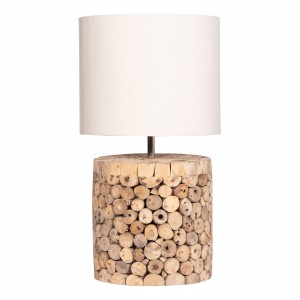 ΕΠΙΤΡΑΠΕΖΙΟ ΚΥΛΙΝΔΡΙΚΟ ΦΩΤΙΣΤΙΚΟ TWIGGY DRIFTWOOD & ΜΠΕΖ ΚΑΠΕΛΟ Φ24.5x45Υεκ.