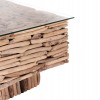 ΤΡΑΠΕΖΙ ΣΑΛΟΝΙΟΥ ΤΕΤΡΑΓΩΝΟ SPARROW DRIFTWOOD--ΓΥΑΛΙ 95x95x51,5Υεκ.