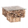 ΤΡΑΠΕΖΙ ΣΑΛΟΝΙΟΥ ΤΕΤΡΑΓΩΝΟ SPARROW DRIFTWOOD--ΓΥΑΛΙ 75x75x51Υεκ.