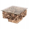 ΤΡΑΠΕΖΙ ΣΑΛΟΝΙΟΥ ΤΕΤΡΑΓΩΝΟ SPARROW DRIFTWOOD--ΓΥΑΛΙ 75x75x51Υεκ.