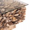 ΤΡΑΠΕΖΙ ΣΑΛΟΝΙΟΥ ΤΕΤΡΑΓΩΝΟ SPARROW DRIFTWOOD--ΓΥΑΛΙ 75x75x51Υεκ.