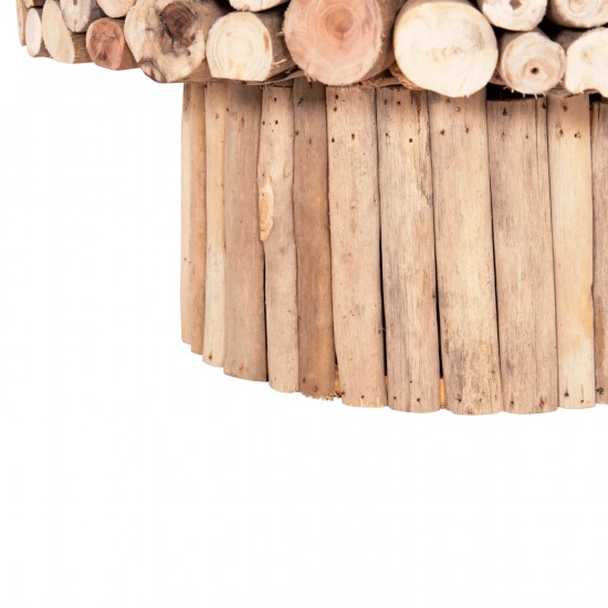 ΤΡΑΠΕΖΙ ΣΑΛΟΝΙΟΥ ΣΤΡΟΓΓΥΛΟ SPARROW DRIFTWOOD--ΓΥΑΛΙ Φ65x51,5Υεκ.