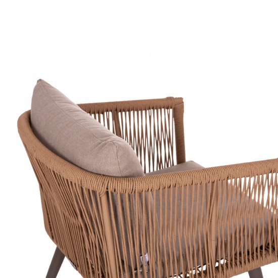 ΣΑΛΟΝΙ ΕΞ.ΧΩΡΟΥ 4ΤΜΧ FREJA ΑΛΟΥΜ.ΚΑΠΟΥΤΣΙΝΟ-PE RATTAN & ΜΑΞΙΛΑΡΙΑ ΜΠΕΖ