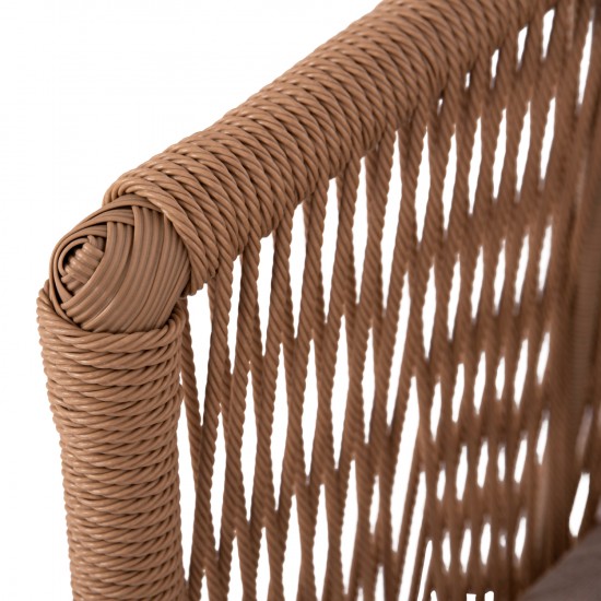 ΣΑΛΟΝΙ ΕΞ.ΧΩΡΟΥ 4ΤΜΧ FREJA ΑΛΟΥΜ.ΚΑΠΟΥΤΣΙΝΟ-PE RATTAN & ΜΑΞΙΛΑΡΙΑ ΜΠΕΖ