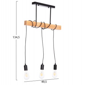 ΦΩΤΙΣΤΙΚΟ ΟΡΟΦΗΣ 3-ΦΩΤΟ VOLKS ΜΕΤΑΛΛΟ-ΞΥΛΟ 49,5x5x134,5Υεκ.