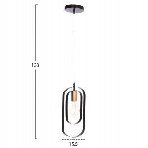 ΦΩΤΙΣΤΙΚΟ ΟΡΟΦΗΣ ΚΡΕΜΑΣΤΟ BIUT ΜΑΥΡΟ ΜΕΤΑΛΛΟ-ΧΡΥΣΟ ΝΤΟΥΙ 15,5x4x130Υεκ.