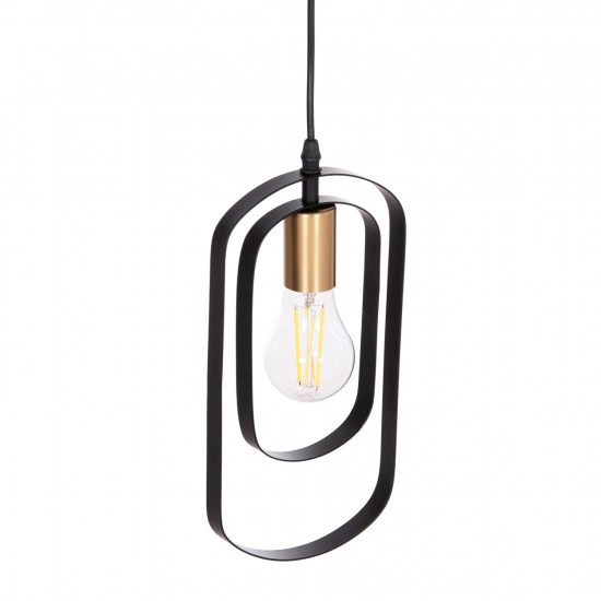 ΦΩΤΙΣΤΙΚΟ ΟΡΟΦΗΣ ΚΡΕΜΑΣΤΟ BIUT ΜΑΥΡΟ ΜΕΤΑΛΛΟ-ΧΡΥΣΟ ΝΤΟΥΙ 15,5x4x130Υεκ.