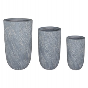 ΣΕΤ 3ΤΜΧ ΓΛΑΣΤΡΕΣ ΚΥΛΙΝΔΡΟΙ ΣΕΙΡΑ GARDENER FIBERCLAY-ΧΡΩΜΑ CEMENT Φ44x78.5Υεκ