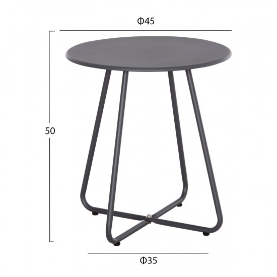 ΣΕΤ LOUNGE 3TMX ΕΞ.ΧΩΡΟΥ OREGO ΑΛΟΥΜΙΝΙΟ & ΜΕΤΑΛΛΟ ΣΕ ΣΚΟΥΡΟ ΓΚΡΙ