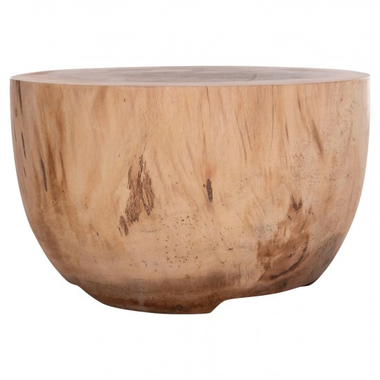 ΤΡΑΠΕΖΙ ΣΑΛΟΝΙΟΥ ΣΤΡΟΓΓΥΛΟ POMPU ΜΑΣΙΦ ΞΥΛΟ SUAR ΣΕ ΦΥΣΙΚΟ Φ60x35Υεκ.