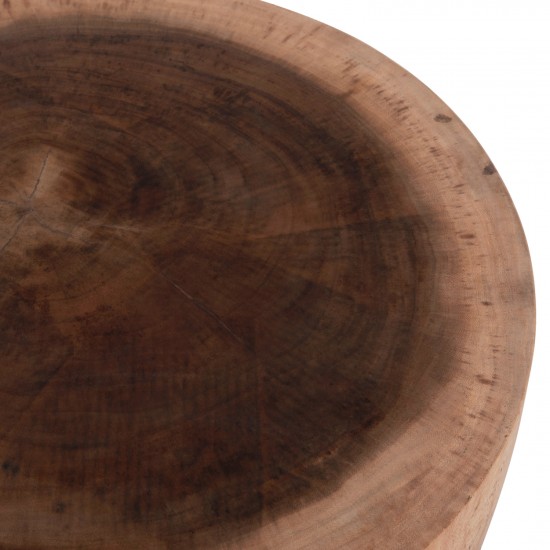 ΤΡΑΠΕΖΙ ΣΑΛΟΝΙΟΥ ΣΤΡΟΓΓΥΛΟ POMPU ΜΑΣΙΦ ΞΥΛΟ SUAR ΣΕ ΦΥΣΙΚΟ Φ60x35Υεκ.