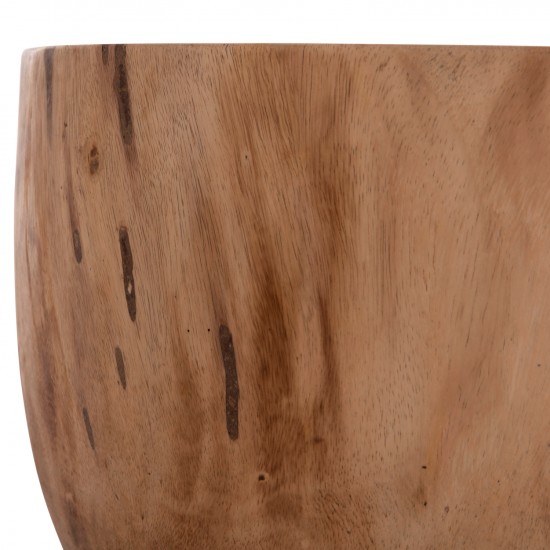 ΤΡΑΠΕΖΙ ΣΑΛΟΝΙΟΥ ΣΤΡΟΓΓΥΛΟ POMPU ΜΑΣΙΦ ΞΥΛΟ SUAR ΣΕ ΦΥΣΙΚΟ Φ60x35Υεκ.