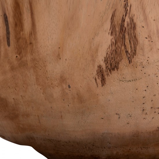 ΤΡΑΠΕΖΙ ΣΑΛΟΝΙΟΥ ΣΤΡΟΓΓΥΛΟ POMPU ΜΑΣΙΦ ΞΥΛΟ SUAR ΣΕ ΦΥΣΙΚΟ Φ60x35Υεκ.