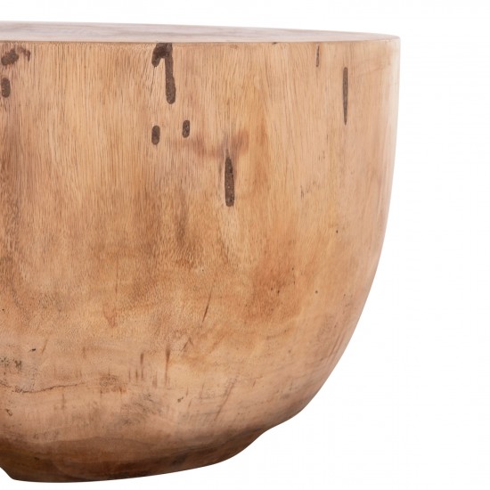 ΤΡΑΠΕΖΙ ΣΑΛΟΝΙΟΥ ΣΤΡΟΓΓΥΛΟ POMPU ΜΑΣΙΦ ΞΥΛΟ SUAR ΣΕ ΦΥΣΙΚΟ Φ60x35Υεκ.