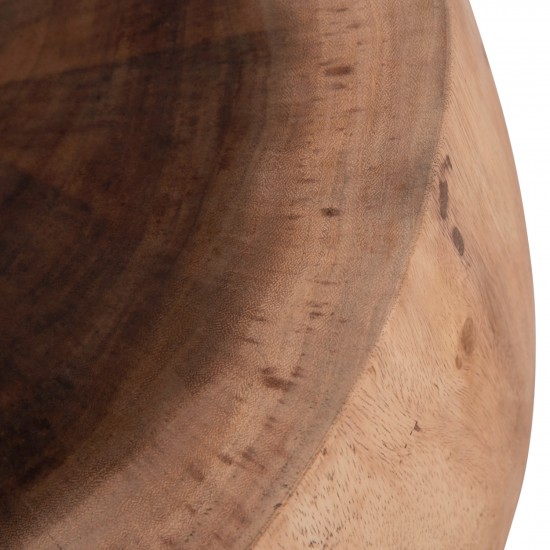 ΤΡΑΠΕΖΙ ΣΑΛΟΝΙΟΥ ΣΤΡΟΓΓΥΛΟ POMPU ΜΑΣΙΦ ΞΥΛΟ SUAR ΣΕ ΦΥΣΙΚΟ Φ60x35Υεκ.