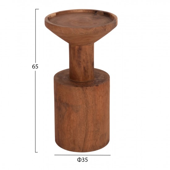 ΤΡΑΠΕΖΙ ΒΟΗΘΗΤΙΚΟ BERMAL ΜΑΣΙΦ ΞΥΛΟ SUAR ΣΕ ΦΥΣΙΚΟ Φ35x65Υεκ.