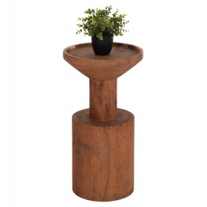 ΤΡΑΠΕΖΙ ΒΟΗΘΗΤΙΚΟ BERMAL ΜΑΣΙΦ ΞΥΛΟ SUAR ΣΕ ΦΥΣΙΚΟ Φ35x65Υεκ.