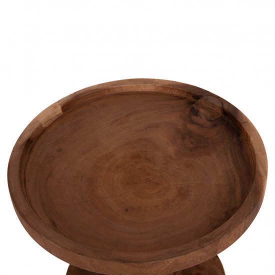 ΤΡΑΠΕΖΙ ΒΟΗΘΗΤΙΚΟ BERMAL ΜΑΣΙΦ ΞΥΛΟ SUAR ΣΕ ΦΥΣΙΚΟ Φ35x65Υεκ.