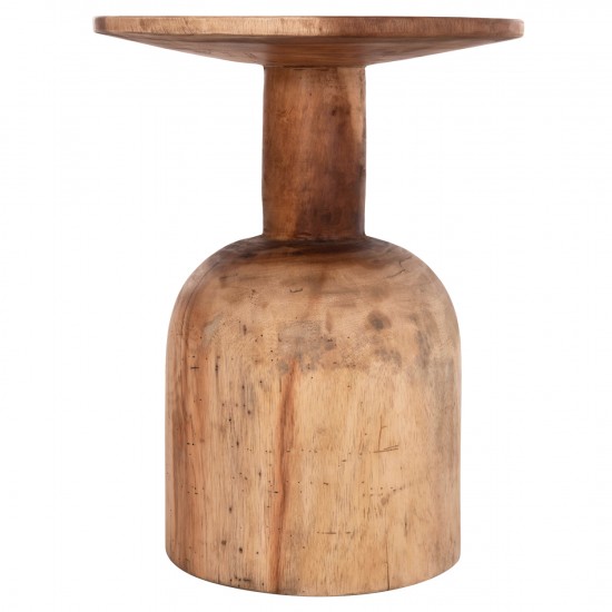 ΒΟΗΘΗΤΙΚΟ ΤΡΑΠΕΖΑΚΙ PUMBE ΞΥΛΟ SUAR ΣΕ ΦΥΣΙΚΟ ΧΡΩΜΑ Φ40x50Υεκ