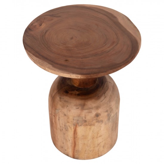 ΒΟΗΘΗΤΙΚΟ ΤΡΑΠΕΖΑΚΙ PUMBE ΞΥΛΟ SUAR ΣΕ ΦΥΣΙΚΟ ΧΡΩΜΑ Φ40x50Υεκ