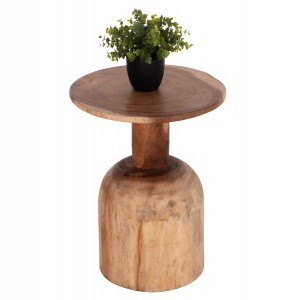 ΒΟΗΘΗΤΙΚΟ ΤΡΑΠΕΖΑΚΙ PUMBE ΞΥΛΟ SUAR ΣΕ ΦΥΣΙΚΟ ΧΡΩΜΑ Φ40x50Υεκ