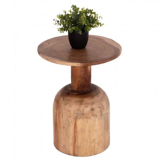 ΒΟΗΘΗΤΙΚΟ ΤΡΑΠΕΖΑΚΙ PUMBE ΞΥΛΟ SUAR ΣΕ ΦΥΣΙΚΟ ΧΡΩΜΑ Φ40x50Υεκ