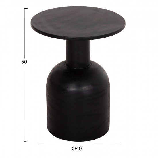 ΒΟΗΘΗΤΙΚΟ ΤΡΑΠΕΖΑΚΙ PUMBE ΞΥΛΟ SUAR ΣΕ ΜΑΥΡΟ ΧΡΩΜΑ Φ40x50Υεκ