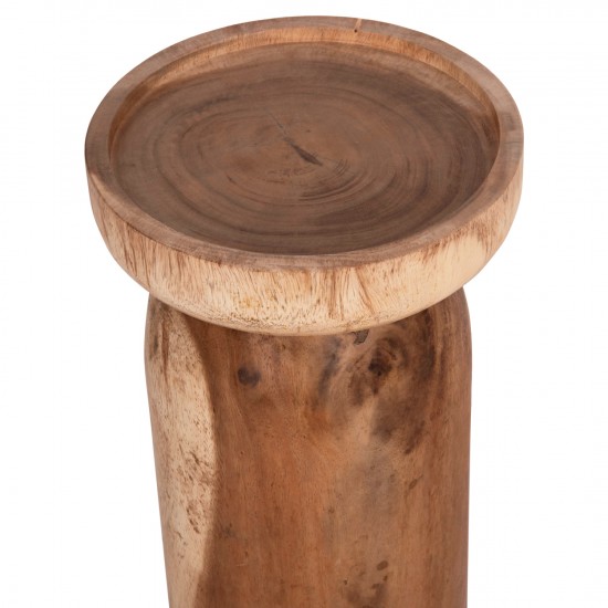 ΤΡΑΠΕΖΙ ΒΟΗΘΗΤΙΚΟ LOKI ΜΑΣΙΦ ΞΥΛΟ SUAR ΣΕ ΦΥΣΙΚΟ Φ30x50Υεκ.