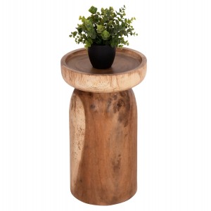 ΤΡΑΠΕΖΙ ΒΟΗΘΗΤΙΚΟ LOKI ΜΑΣΙΦ ΞΥΛΟ SUAR ΣΕ ΦΥΣΙΚΟ Φ30x50Υεκ.