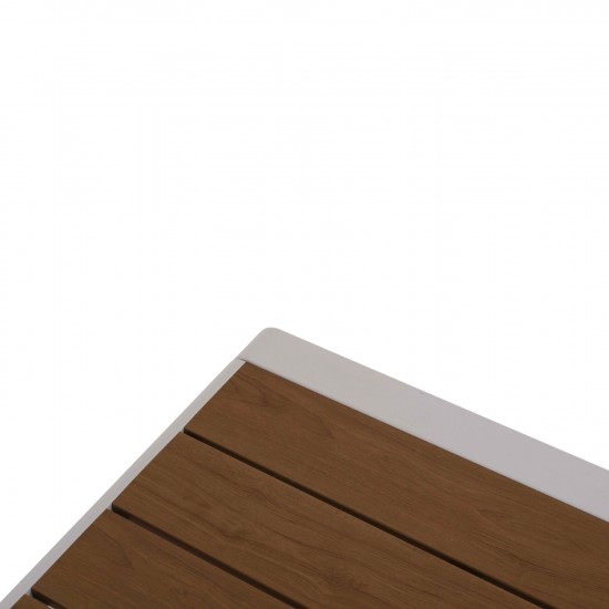 ΤΡΑΠΕΖΑΚΙ ΞΑΠΛΩΣΤΡΑΣ BENTRY ΑΛΟΥΜΙΝΙΟ ΛΕΥΚΟ--POLYWOOD 100x56x35Υεκ.