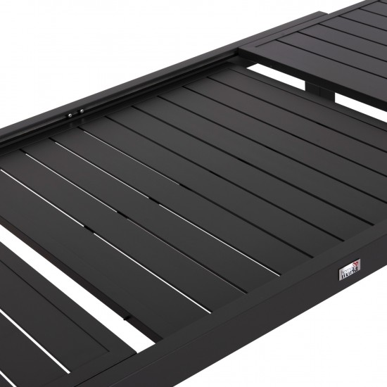 ΤΡΑΠΕΖΙ ΕΠΕΚΤΕΙΝΟΜΕΝΟ KRUM ΑΛΟΥΜΙΝΙΟ ΣΚΟΥΡΟ ΓΚΡΙ 160-240x90x73Υεκ.