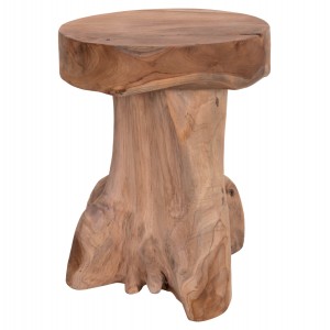 ΒΟΗΘΗΤΙΚΟ ΤΡΑΠΕΖΑΚΙ LOGG ΜΑΣΙΦ ΞΥΛΟ ΤEAK ΦΥΣΙΚΟ Φ35X45Yεκ.