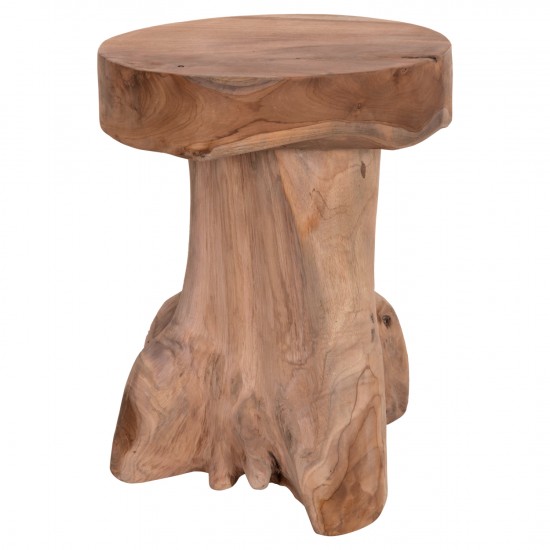 ΒΟΗΘΗΤΙΚΟ ΤΡΑΠΕΖΑΚΙ LOGG ΜΑΣΙΦ ΞΥΛΟ ΤEAK ΦΥΣΙΚΟ Φ35X45Yεκ.