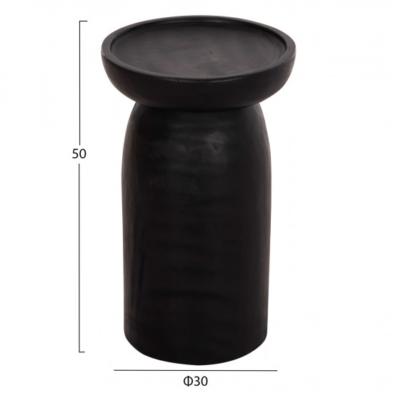 ΤΡΑΠΕΖΙ ΒΟΗΘΗΤΙΚΟ LOKI ΜΑΣΙΦ ΞΥΛΟ SUAR ΣΕ ΜΑΥΡΟ Φ30x50Υεκ.