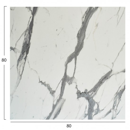 ΕΠΙΦΑΝΕΙΑ ΤΡΑΠΕΖΙΟΥ ΤΕΤΡΑΓΩΝΗ HPL WHITE MARBLE 80x80εκ
