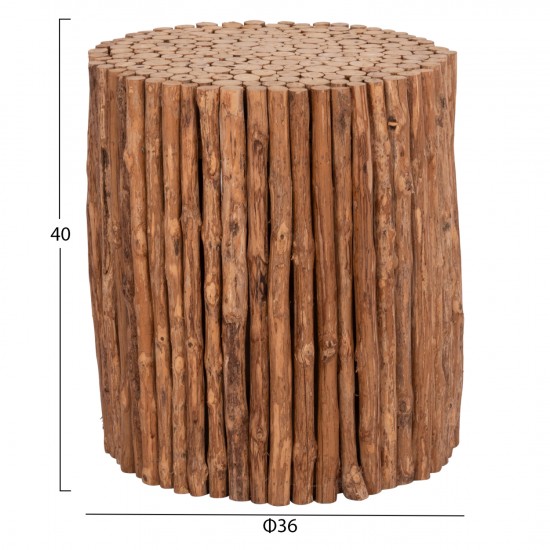 ΤΡΑΠΕΖΙ ΣΑΛΟΝΙΟΥ ΣΤΡΟΓΓΥΛΟ DRIFTER DRIFTWOOD ΣΕ ΦΥΣΙΚΟ ΧΡΩΜΑ Φ36x40Υεκ