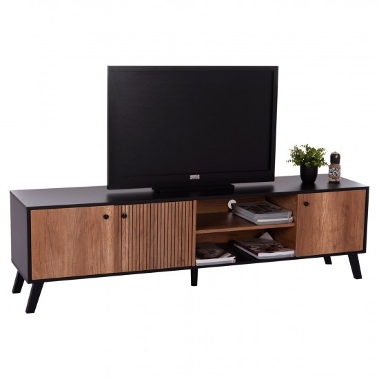 ΕΠΙΠΛΟ ΤΗΛΕΟΡΑΣΗΣ KRUDEN ΜΕΛΑΜΙΝΗ ΣΕ ΜΑΥΡΟ-ΦΥΣΙΚΟ 180x40x51Υεκ.