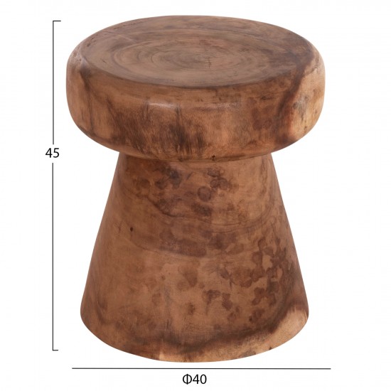 ΤΡΑΠΕΖΙ ΒΟΗΘΗΤΙΚΟ ΣΤΡΟΓΓΥΛΟ CUPRE ΜΑΣΙΦ ΞΥΛΟ SUAR-ΦΥΣΙΚΟ Φ40x45Υεκ.