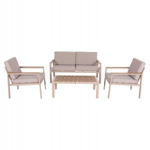 ΣΕΤ ΣΑΛΟΝΙ ΕΞ.ΧΩΡΟΥ 4ΤΜΧ SAFIN ΑΛΟΥΜΙΝΙΟ ΚΑΠΟΥΤΣΙΝΟ-POLYWOOD-ΜΠΕΖ OLEFIN