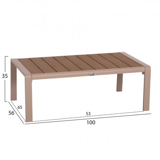 ΣΕΤ ΣΑΛΟΝΙ ΕΞ.ΧΩΡΟΥ 4ΤΜΧ SAFIN ΑΛΟΥΜΙΝΙΟ ΚΑΠΟΥΤΣΙΝΟ-POLYWOOD-ΜΠΕΖ OLEFIN